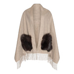 SHIRLEY Cashmere shawl with fox pockets
