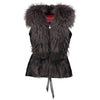 ALISSON Calf leather vest with fox