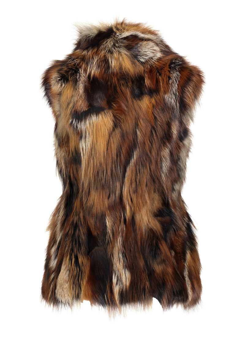 DORI Sculpted fox fur vest