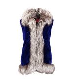 CRISTINA Sheared beaver long vest with fox fur tuxedo