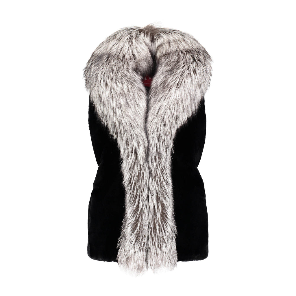PARIS Sheared Beaver and Fox Fur Vest