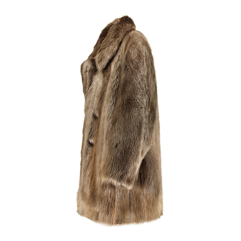 CARL Men beaver fur trench coat