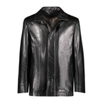 LEWIS Men leather jacket with raccoon lining