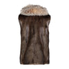 JOYCE Long hair beaver fur vest with fox fur tuxedo