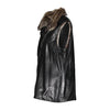 HARRY Men leather vest with raccoon fur lining