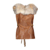 ALISSON Calf leather vest with fox