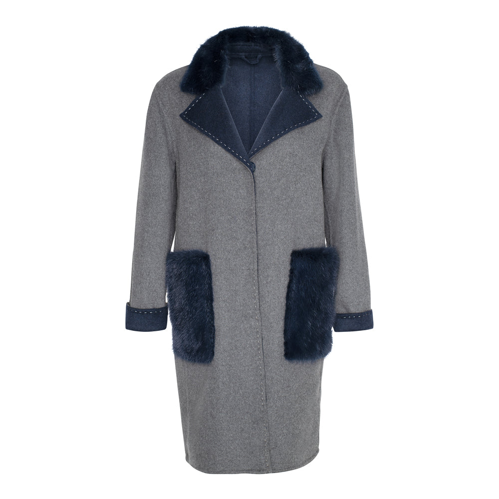 Kate Cashmere Blend Mink Trim Coat – Wolfie Premium Outerwear