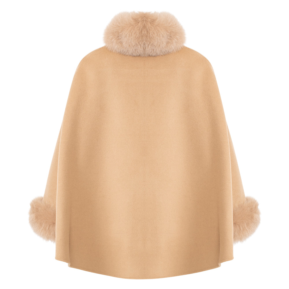 Versailles Cape trim cashmere cape