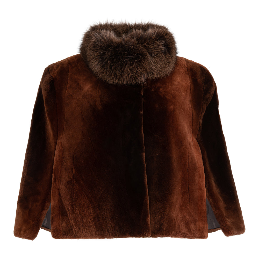 ジャケット・アウター L'Appartement Beaver Short Coat SARA Short sheared beaver cape – Wolfie Premium Outerwear