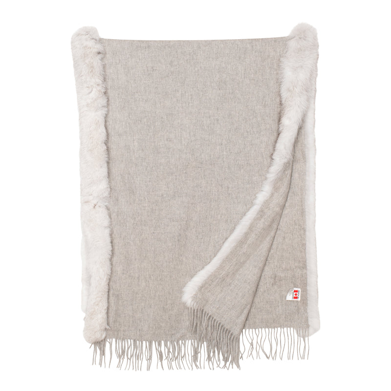 SYDNEY Shawl with double trim premium shearling