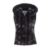 VALERIE Mink hooded vest with fox trim