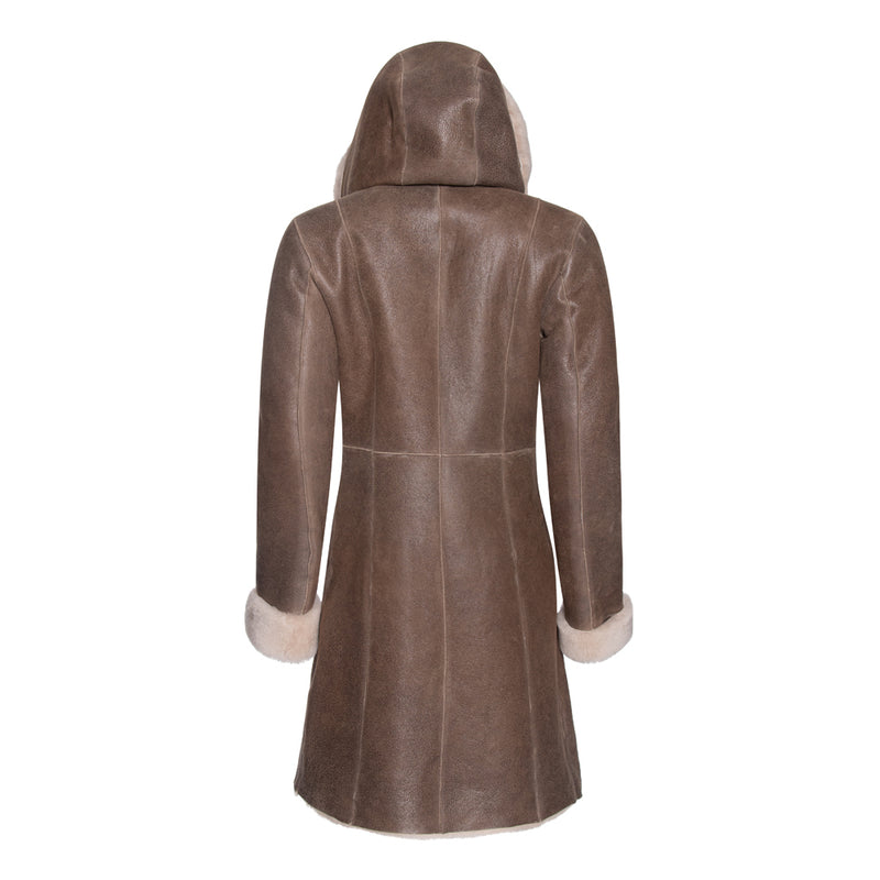 SANTA FE Merino Shearling Hooded Coat