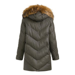 ERIKA Chevron Quilted Leather Puffer Coat