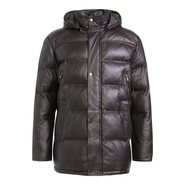 ダウンジャケット NOT4NERD Leather Incision Puffer Jacket Black PD020BK MUSINSA | NOT4NERD Leather Incision Puffer Jacket - Black