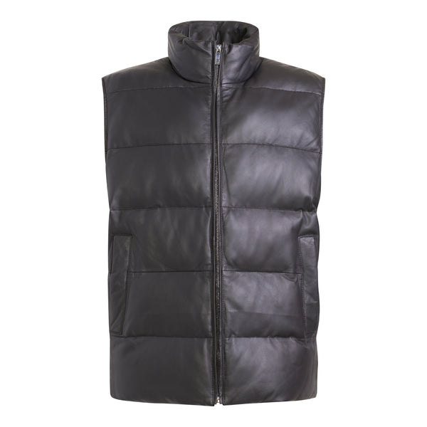 【KOOLOSET】Leather Padding Vest Men's Lowside Cropped Ultra Premium Club Vest #VM659CROP