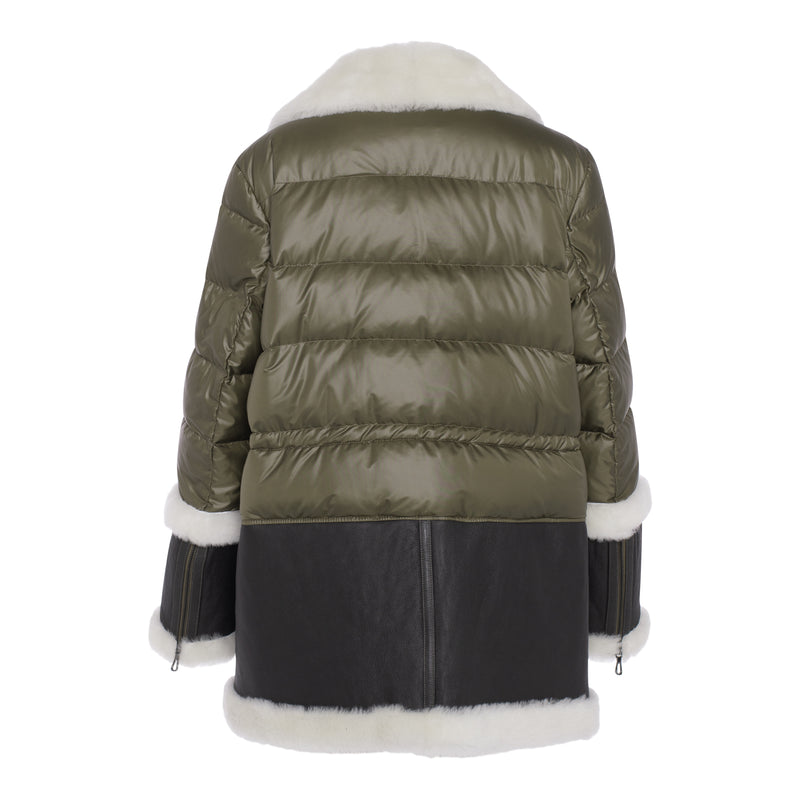 Leni Shearling & Goose Down Puffer Jacket (veste en laine et duvet d'oie)